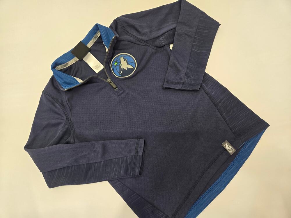 NBA Minnesota Timberwolves Kids Youth L Blue Quarter Zip Shooting Shirt Pullover